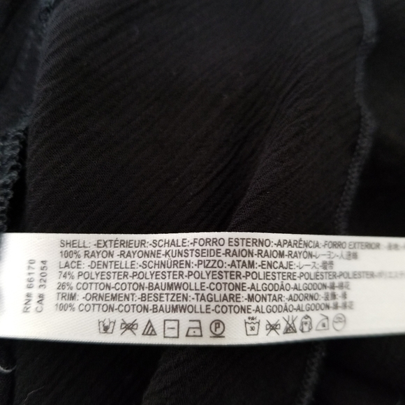 Free People Boho Black Henley Lace Camisole Hanky Hem Size XS - Picture 10 of 10